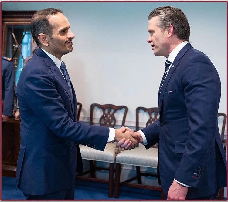 عنوان جديد:</strong> مباحثات قطرية أمريكية لترسيخ التعاون الدفاعي في ظل الظروف الراهنة</p>